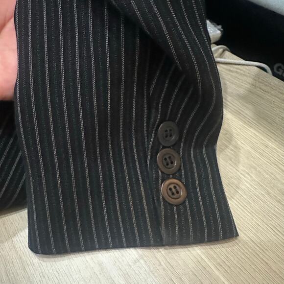 Vintage Classiques Entier Charcoal Pin Stripe Double Breasted Blazer, Size 4P - Picture 6 of 8
